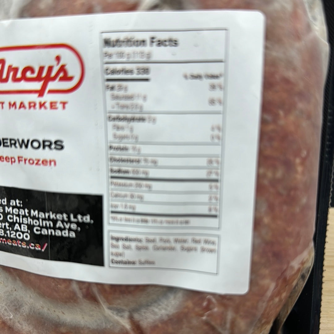 South African Boerewors Edmonton & St Albert Butcher Shop D'Arcy's