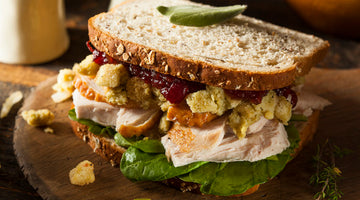 Leftover thanksgiving dinner turkey sandwich