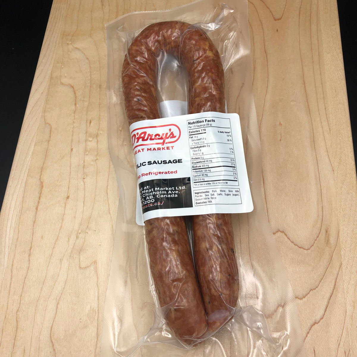 Garlic Sausage Edmonton & St Albert Butcher Shop D'Arcy's Meat Market